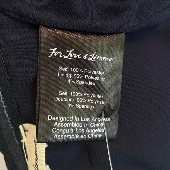 For Love and Lemons Luella Top Tie-Front Bandeau Crop Top Navy Blue XS - Picture 5 of 8